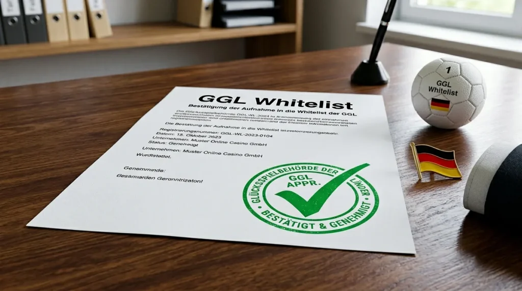 GGL Whitelist – offizielles Dokument mit Lizenz-Prüfsiegel für Sportwetten
