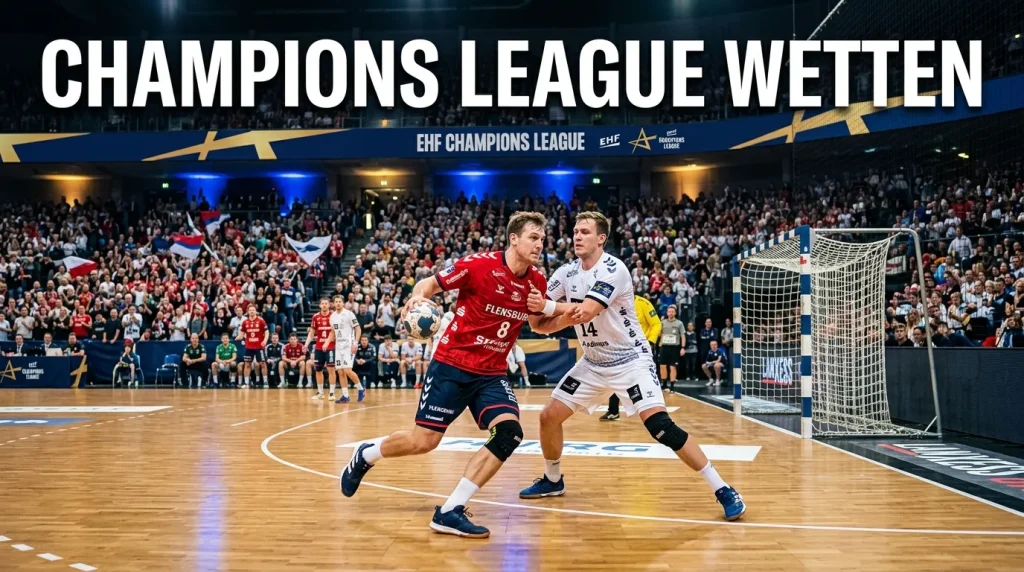 EHF Champions League Handball – Spieler kämpfen um den Ball vor europäischer Kulisse