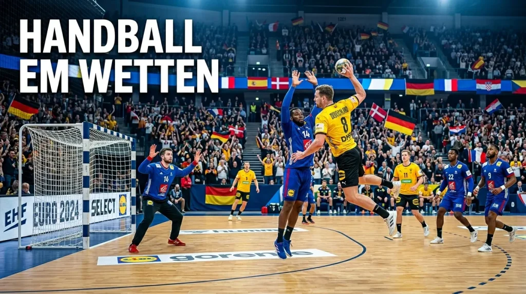 Handball-Europameisterschaft – zwei Nationalteams im intensiven Duell auf dem Spielfeld