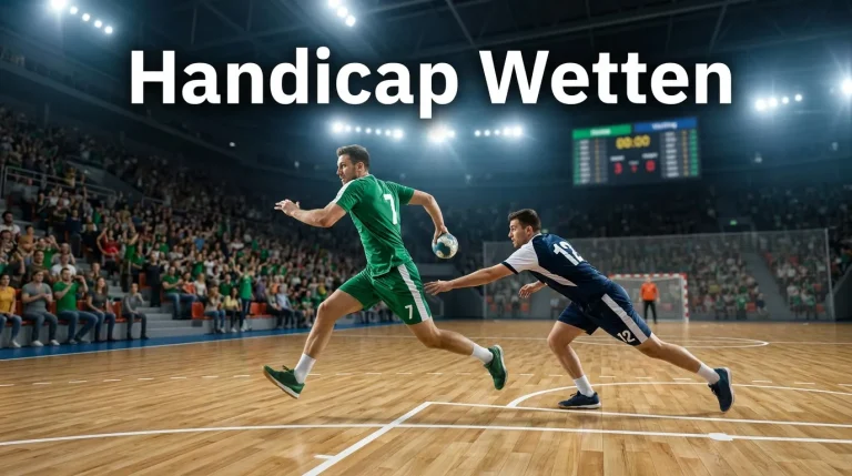 Handball-Spielszene mit deutlichem Vorsprung – Konzept der Handicap-Wette